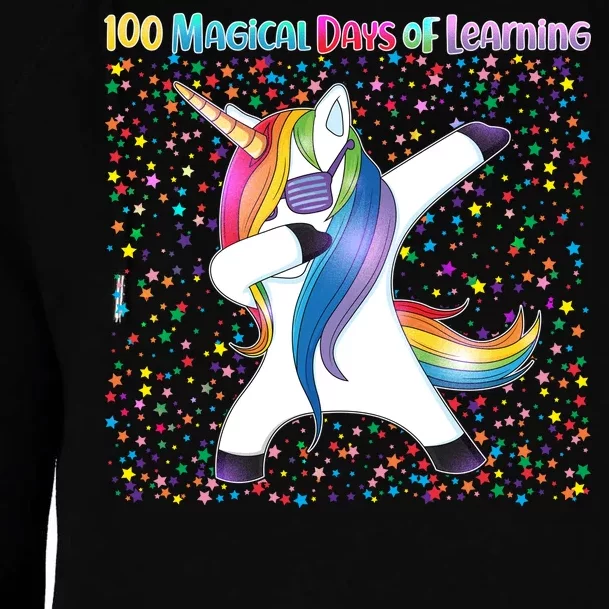 100 Magical Days of Learning Dabbing Unicorn Womens Funnel Neck Pullover Hood