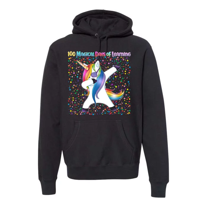 100 Magical Days of Learning Dabbing Unicorn Premium Hoodie