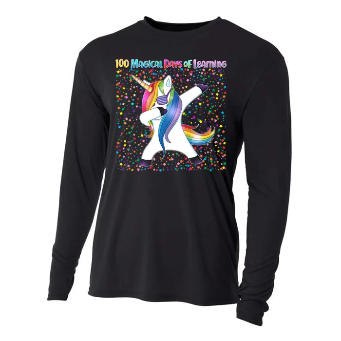 100 Magical Days of Learning Dabbing Unicorn Cooling Performance Long Sleeve Crew