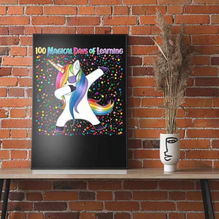 100 Magical Days of Learning Dabbing Unicorn Poster