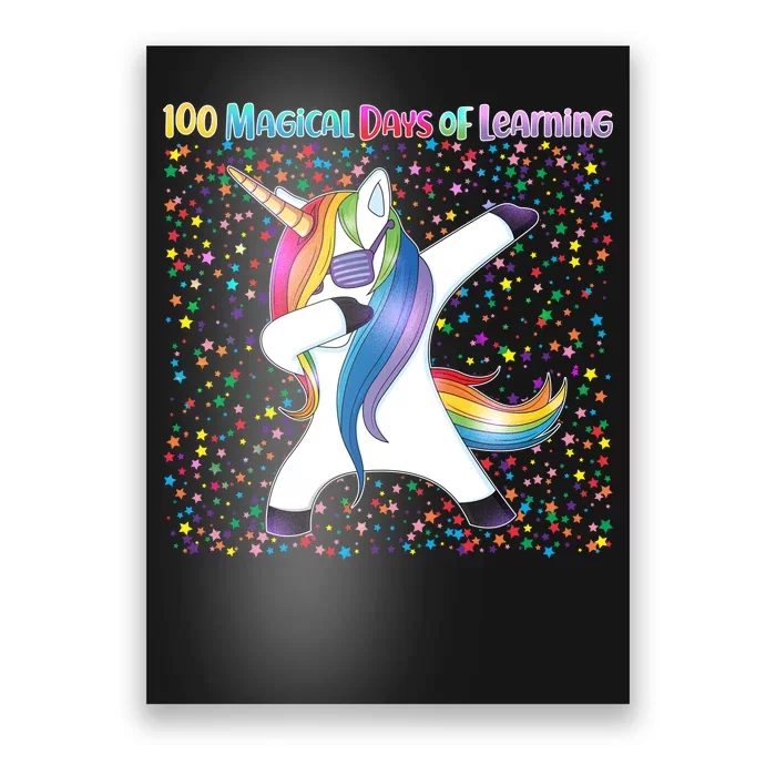 100 Magical Days of Learning Dabbing Unicorn Poster