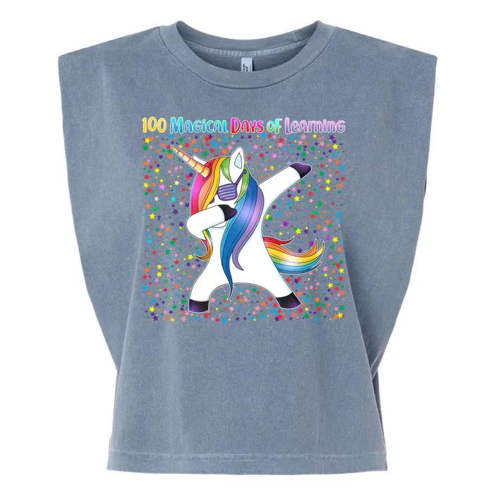 100 Magical Days of Learning Dabbing Unicorn Garment-Dyed Women's Muscle Tee