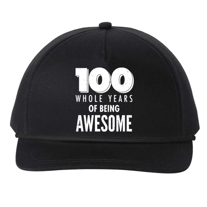 100 Whole Years Of Being Awesome Birthday Snapback Five-Panel Rope Hat