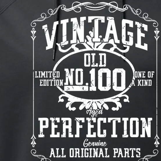 100th Birthday Genuine All Original Parts Performance Fleece Hoodie