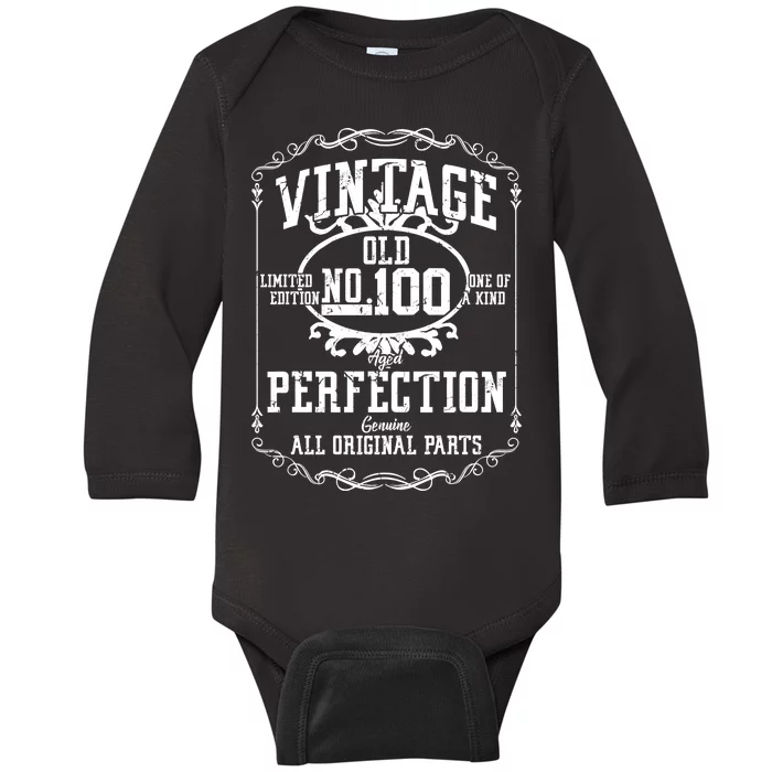 100th Birthday Genuine All Original Parts Baby Long Sleeve Bodysuit