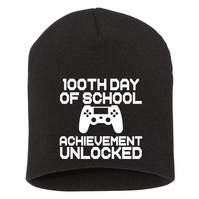 100th Day Of School Achievement Unlocked Short Acrylic Beanie