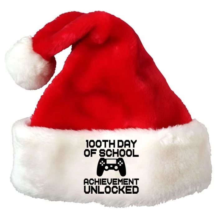 100th Day Of School Achievement Unlocked Premium Christmas Santa Hat