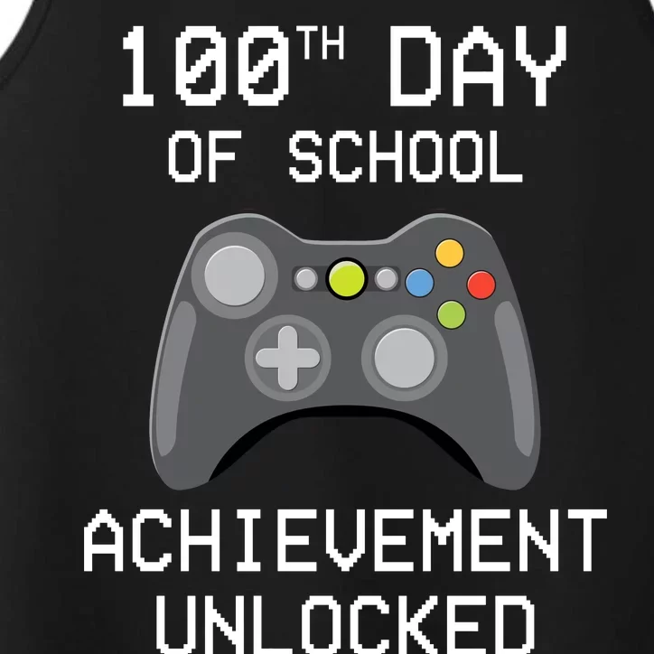 100th Day Of School Achievement Unlocked Cute Performance Tank