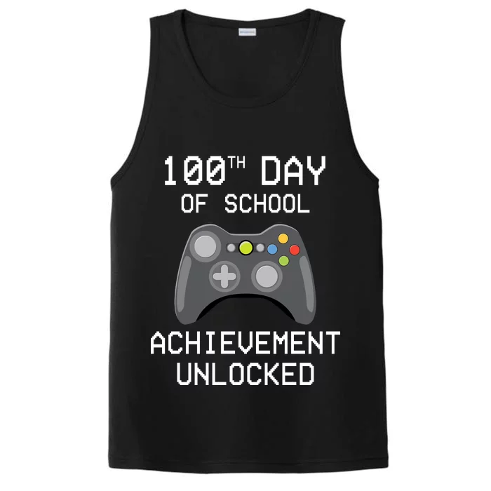 100th Day Of School Achievement Unlocked Cute Performance Tank