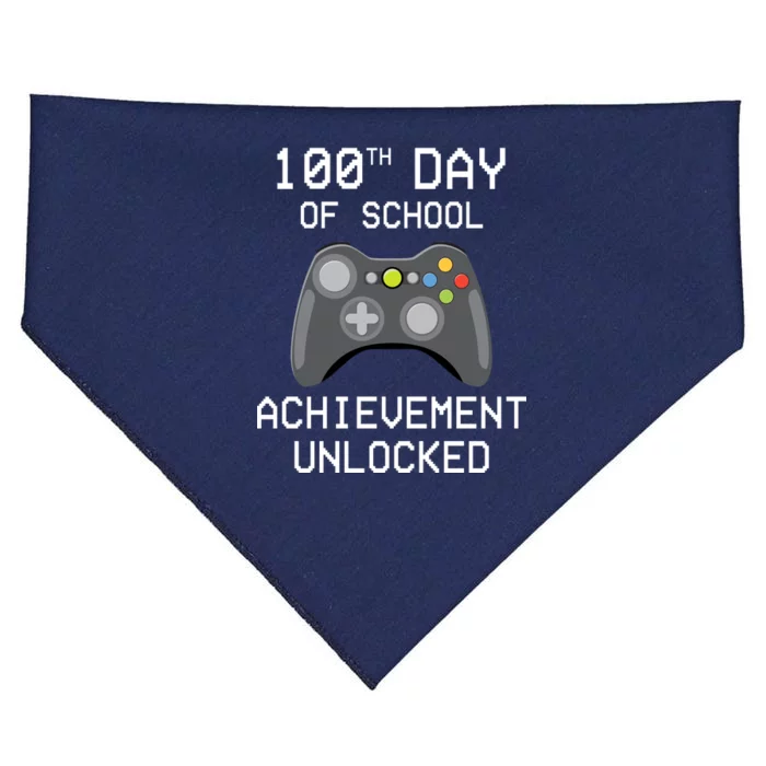 100th Day Of School Achievement Unlocked Cute USA-Made Doggie Bandana