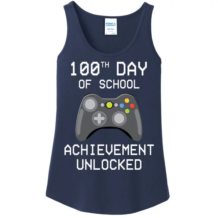 100th Day Of School Achievement Unlocked Cute Ladies Essential Tank