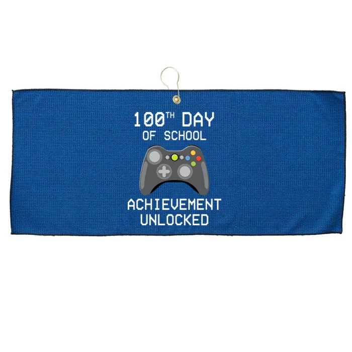 100th Day Of School Achievement Unlocked Cute Large Microfiber Waffle Golf Towel