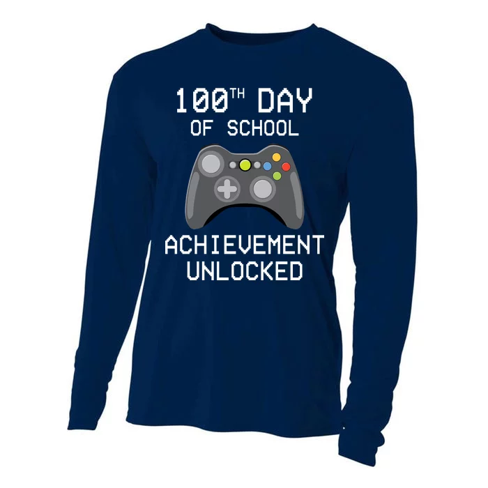 100th Day Of School Achievement Unlocked Cute Cooling Performance Long Sleeve Crew