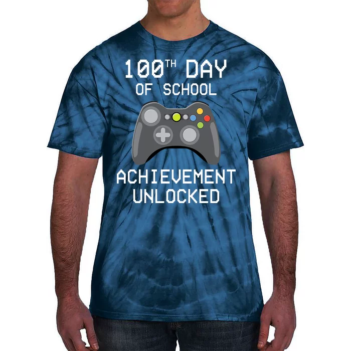 100th Day Of School Achievement Unlocked Cute Tie-Dye T-Shirt