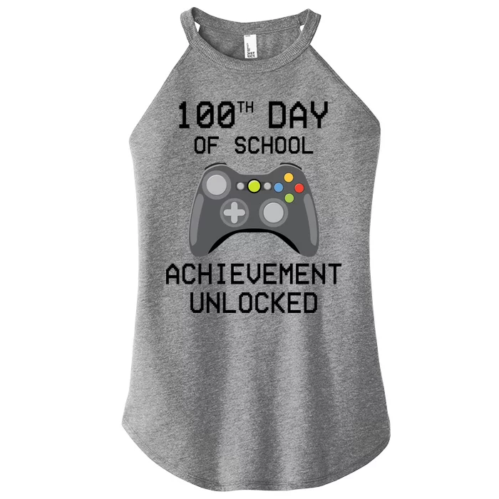 100th Day Of School Achievement Unlocked Cute Women’s Perfect Tri Rocker Tank