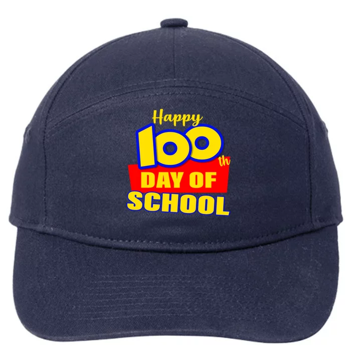 100th Day Of School Cartoon Movie Logo 7-Panel Snapback Hat