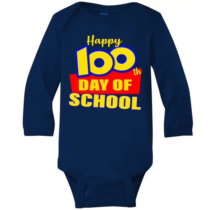 100th Day Of School Cartoon Movie Logo Baby Long Sleeve Bodysuit