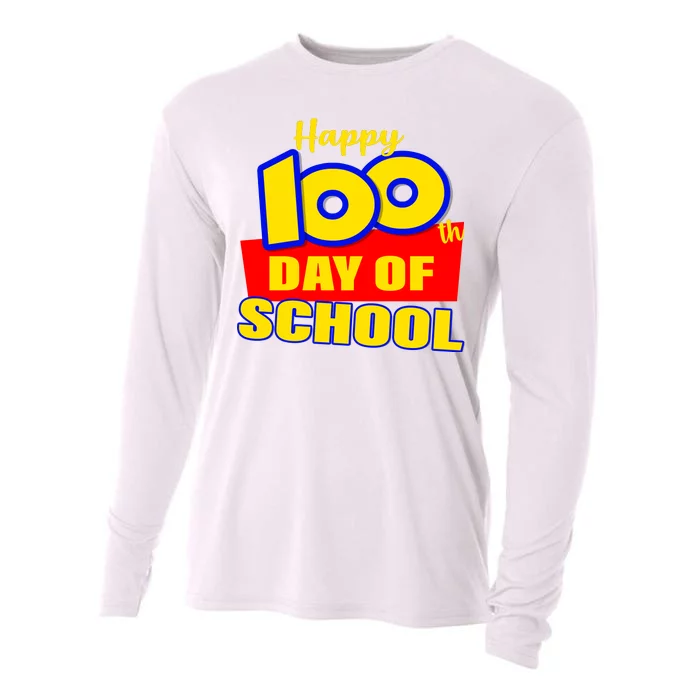 100th Day Of School Cartoon Movie Logo Cooling Performance Long Sleeve Crew