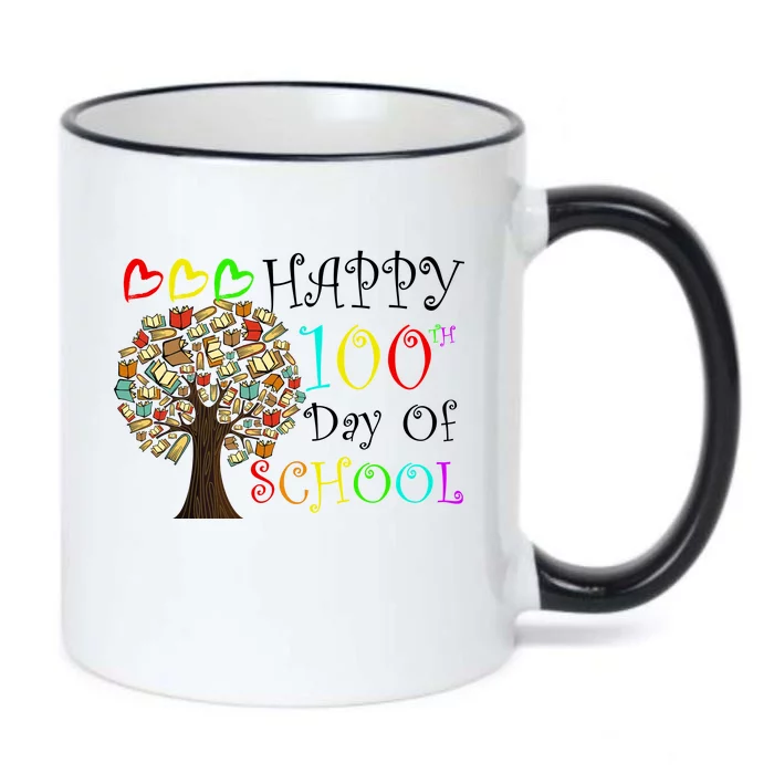 100th Day Of School Educational Tree Black Color Changing Mug