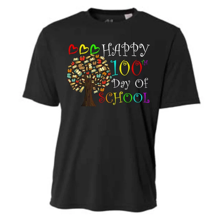 100th Day Of School Educational Tree Cooling Performance Crew T-Shirt