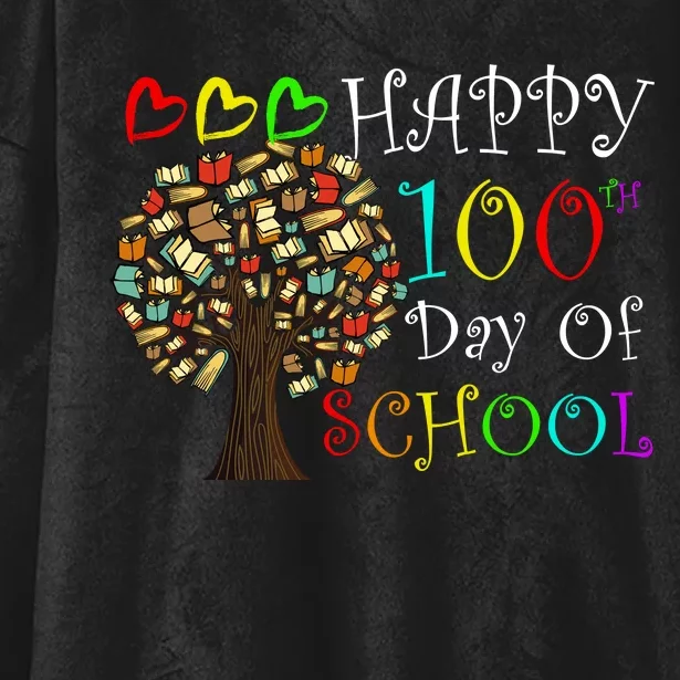 100th Day Of School Educational Tree Hooded Wearable Blanket