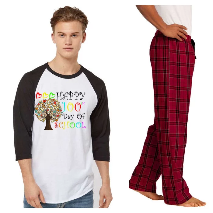 100th Day Of School Educational Tree Raglan Sleeve Pajama Set