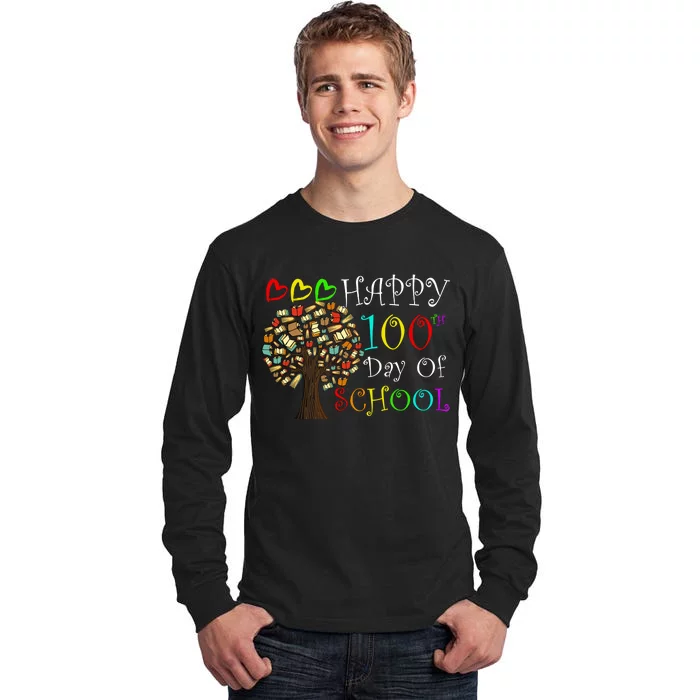 100th Day Of School Educational Tree Tall Long Sleeve T-Shirt