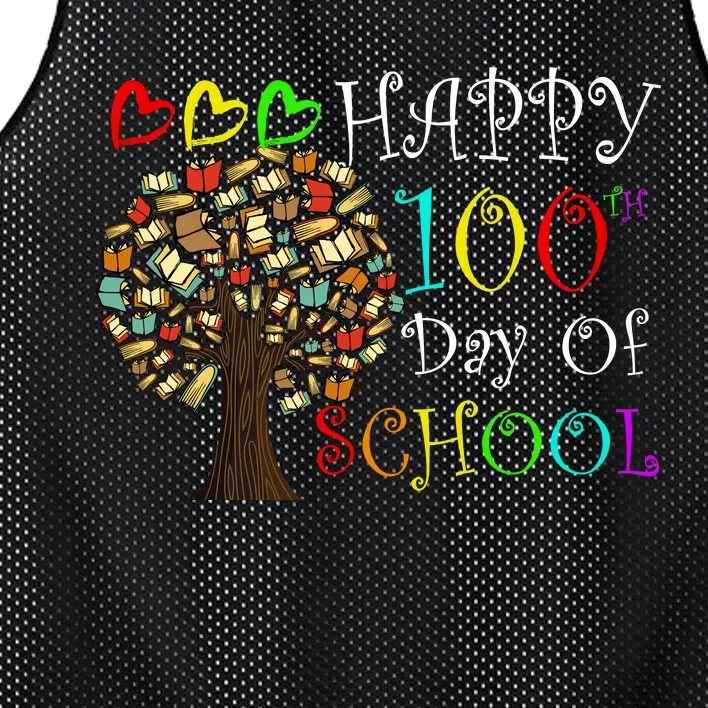 100th Day Of School Educational Tree Mesh Reversible Basketball Jersey Tank