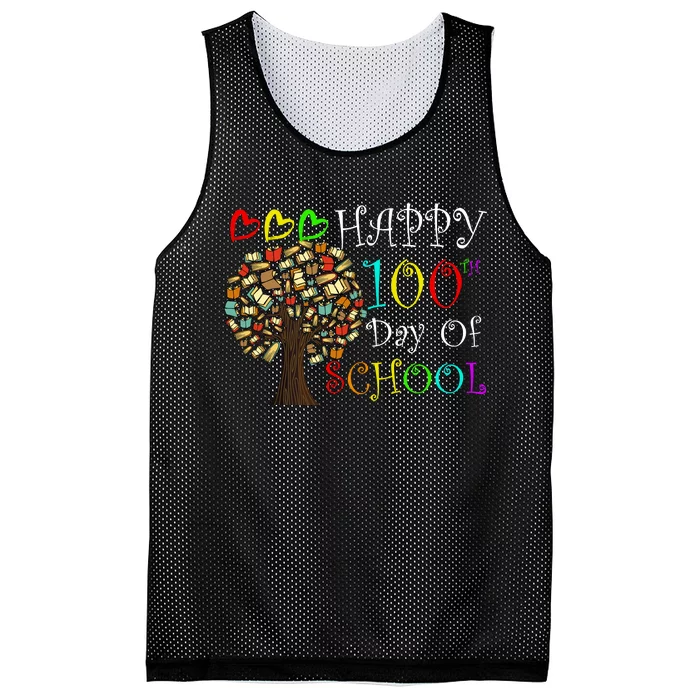 100th Day Of School Educational Tree Mesh Reversible Basketball Jersey Tank