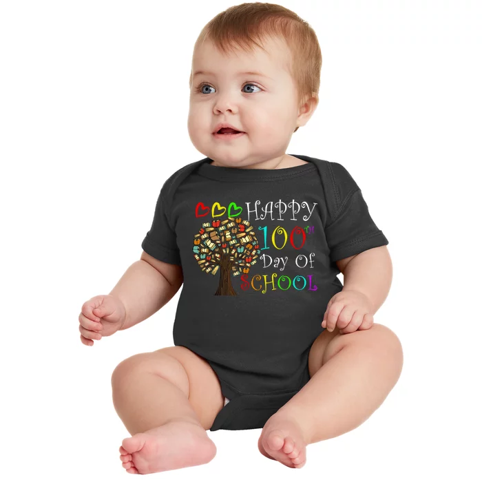 100th Day Of School Educational Tree Baby Bodysuit