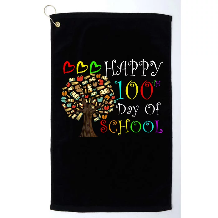 100th Day Of School Educational Tree Platinum Collection Golf Towel