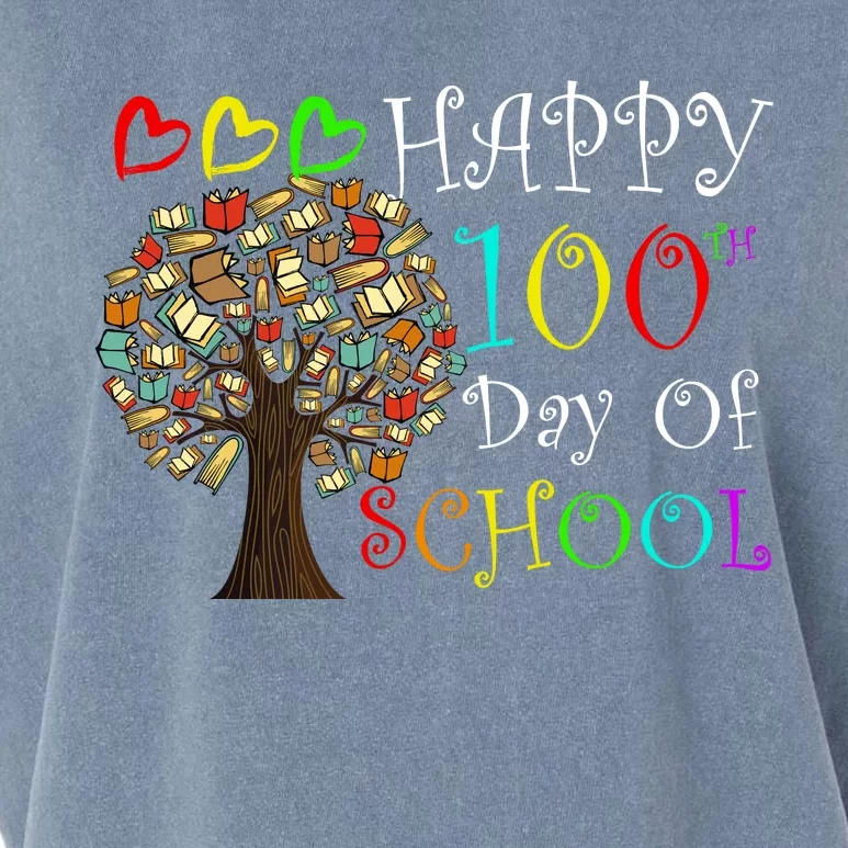 100th Day Of School Educational Tree Garment-Dyed Women's Muscle Tee