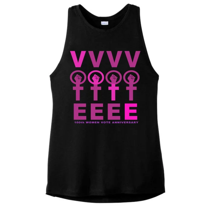 100th Women Vote Anniversary Ladies Tri-Blend Wicking Tank