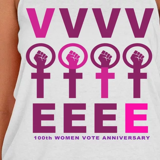 100th Women Vote Anniversary Women's Knotted Racerback Tank