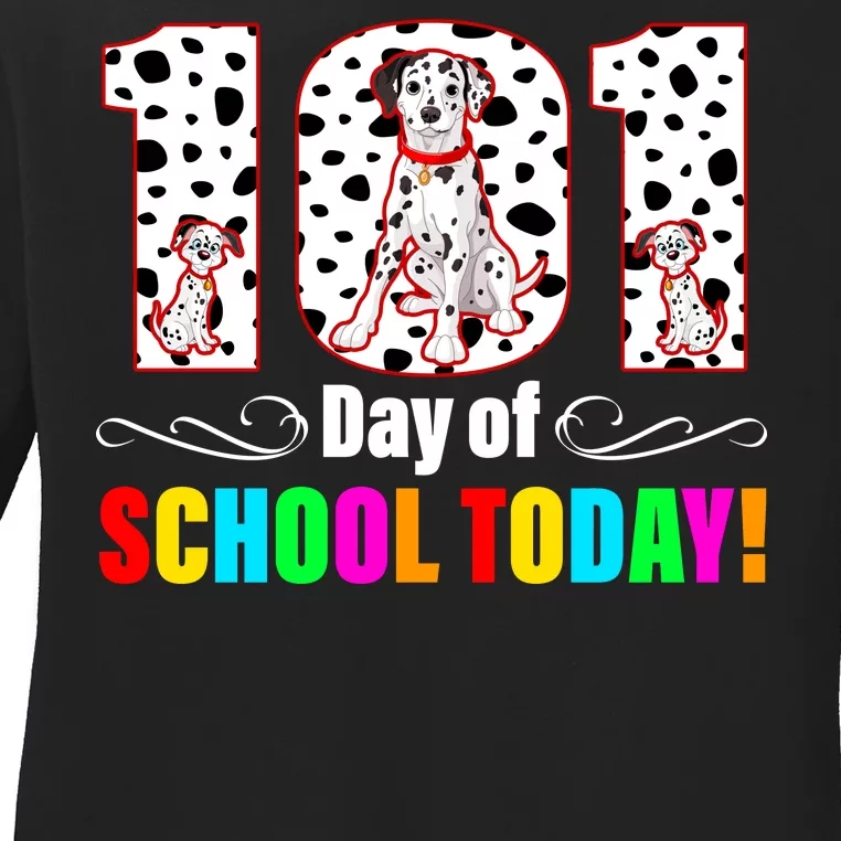 101 Days Of School Dalmatian Dog Cute Ladies Long Sleeve Shirt