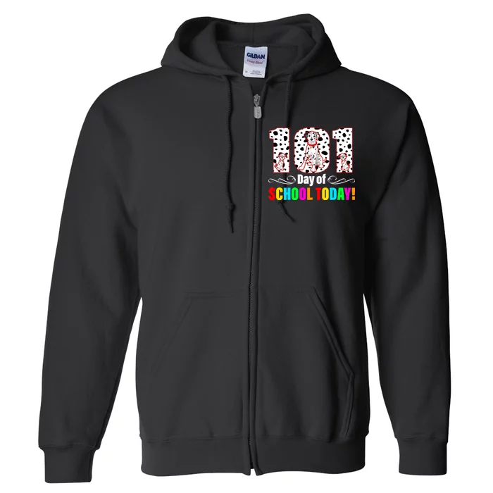 101 Days Of School Dalmatian Dog Cute Full Zip Hoodie