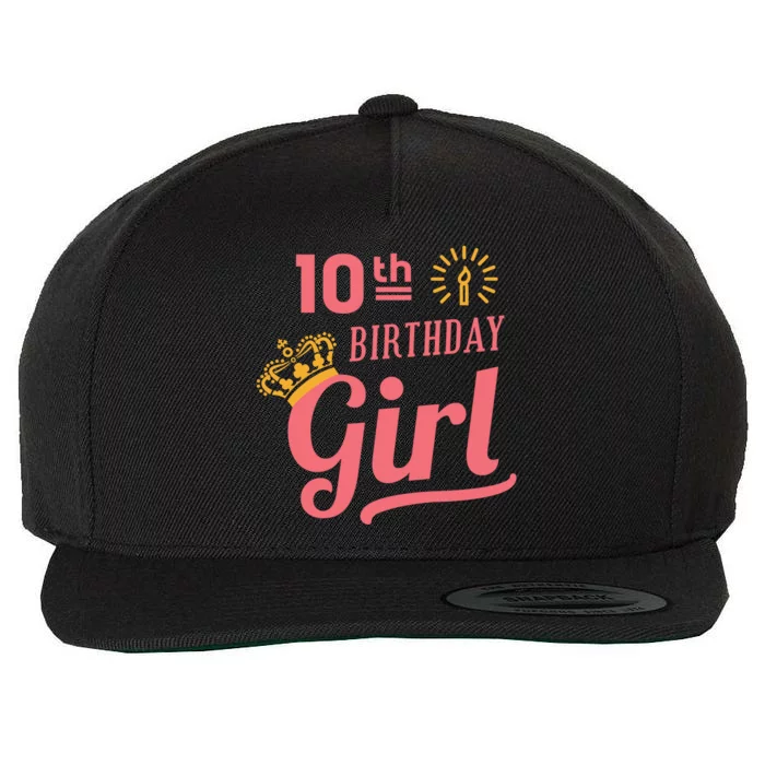 10th Birthday Girl Wool Snapback Cap