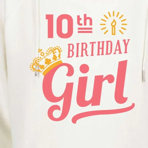 10th Birthday Girl Womens Funnel Neck Pullover Hood