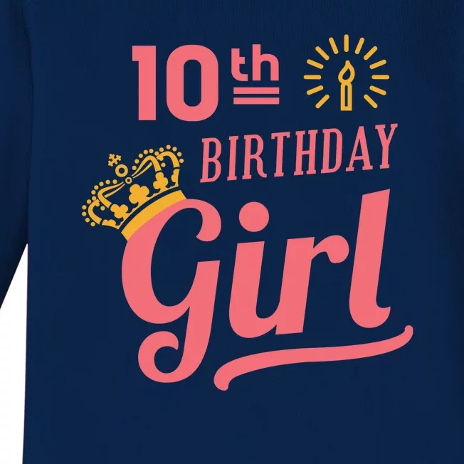 10th Birthday Girl Baby Long Sleeve Bodysuit