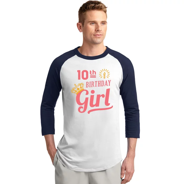 10th Birthday Girl Baseball Sleeve Shirt