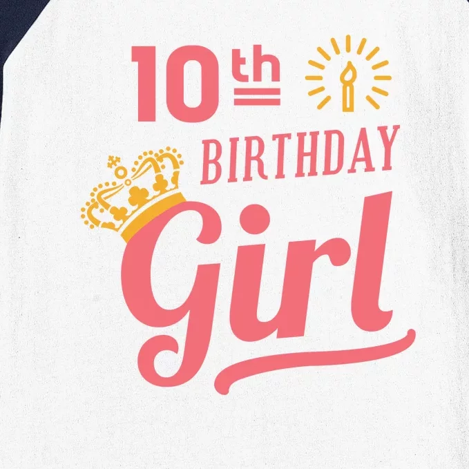 10th Birthday Girl Baseball Sleeve Shirt