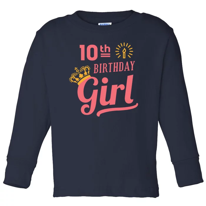 10th Birthday Girl Toddler Long Sleeve Shirt