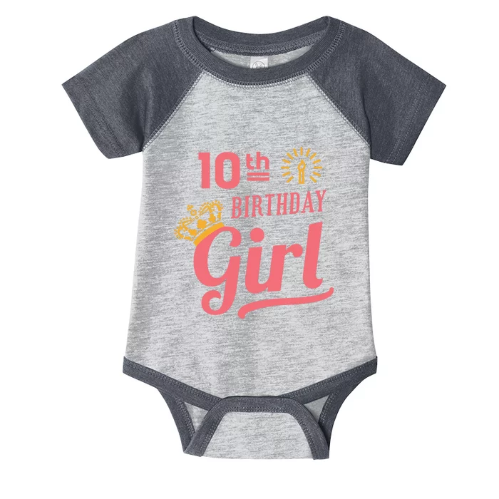 10th Birthday Girl Infant Baby Jersey Bodysuit