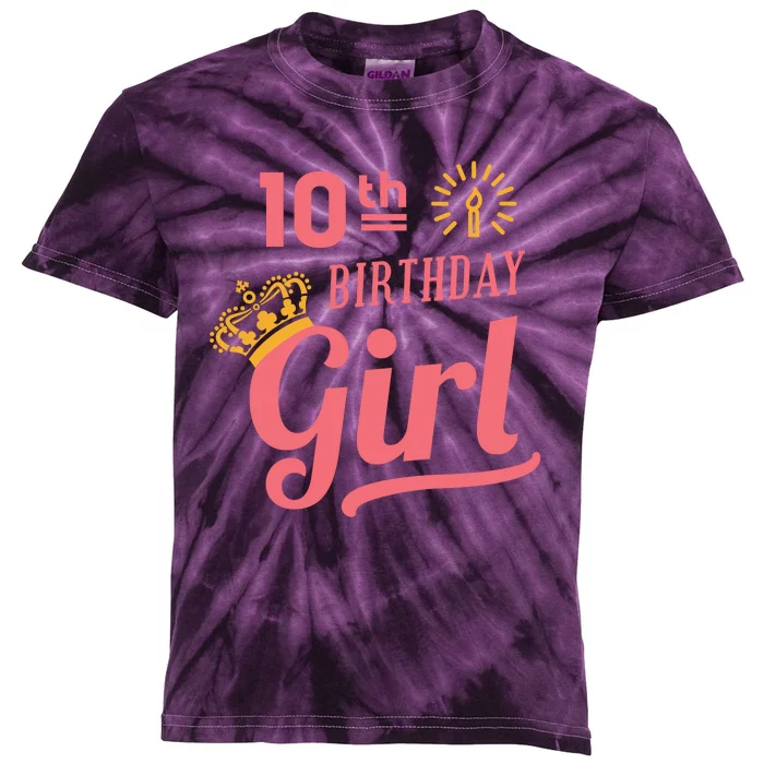 10th Birthday Girl Kids Tie-Dye T-Shirt