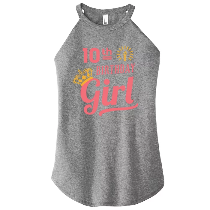 10th Birthday Girl Women’s Perfect Tri Rocker Tank