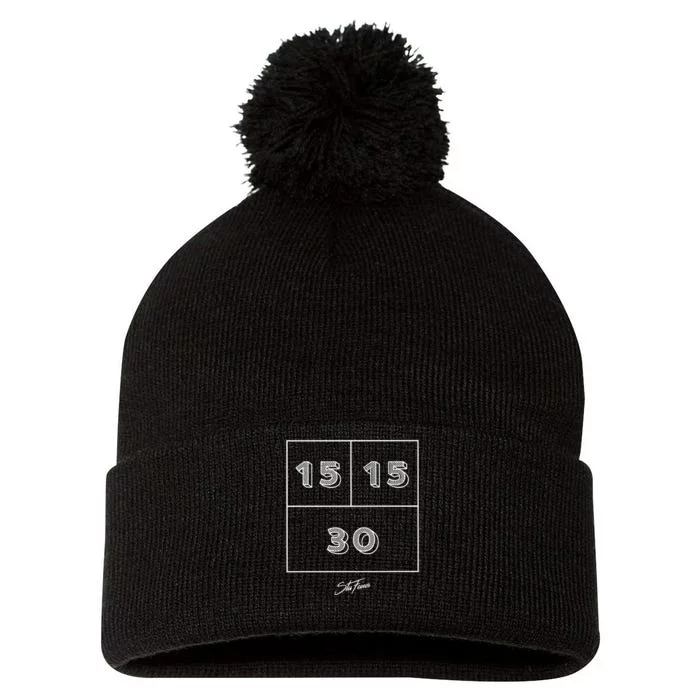 15 15 30 Stu Feiner Pom Pom 12in Knit Beanie