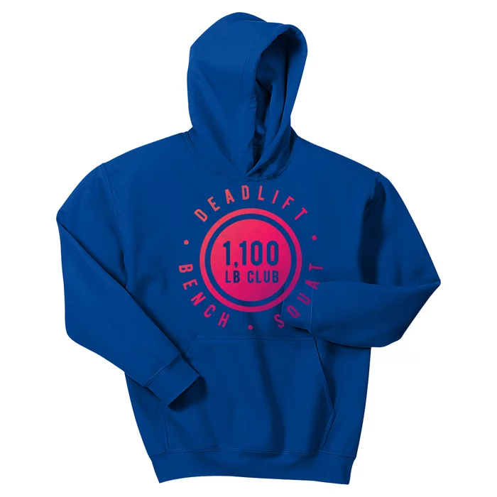 1 100lb Club Powerlifting Gym Elite Strength Workout Novelty Funny Gift Kids Hoodie