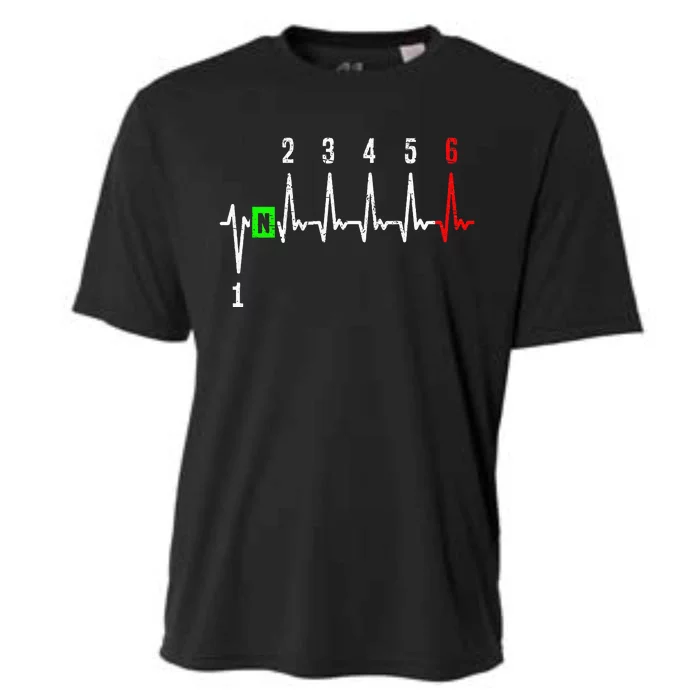 1n23456 1 Down 6 Up Motorcycle Shift Pattern Cooling Performance Crew T-Shirt