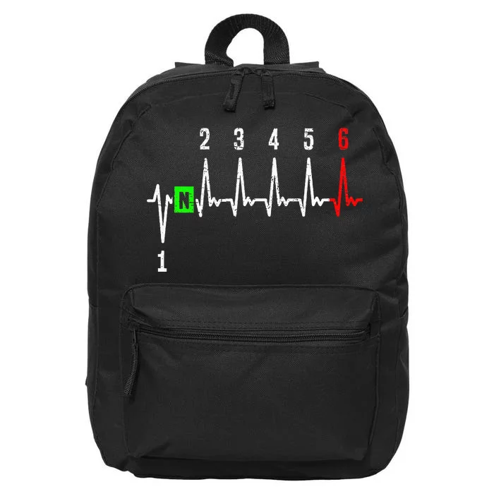 1n23456 1 Down 6 Up Motorcycle Shift Pattern 16 in Basic Backpack