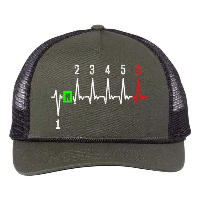 1n23456 1 Down 6 Up Motorcycle Shift Pattern Retro Rope Trucker Hat Cap